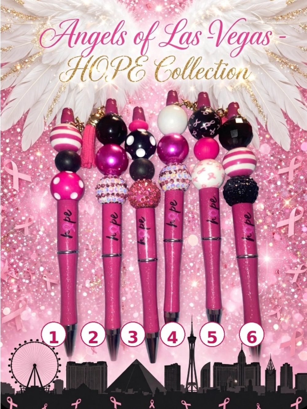 Angels of Las Vegas Breast Cancer Awareness Beaded Pens (1) - Picture 2 of 10